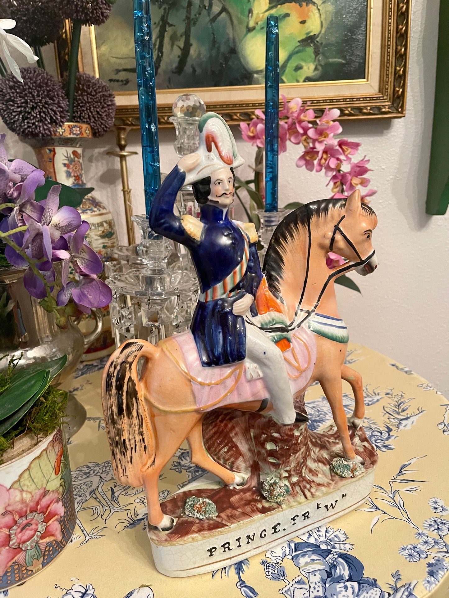 Prince Friedrich William on Horseback, Staffordshire Mantle Statuette, King of Prussia, Relation of Queen Victoria and Prince Albert