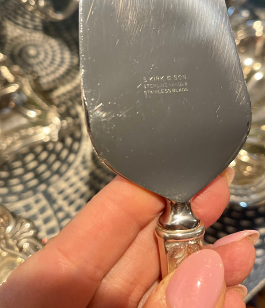 S Kirk and Son Sterling Server with ‘R’ Monogram, Vintage