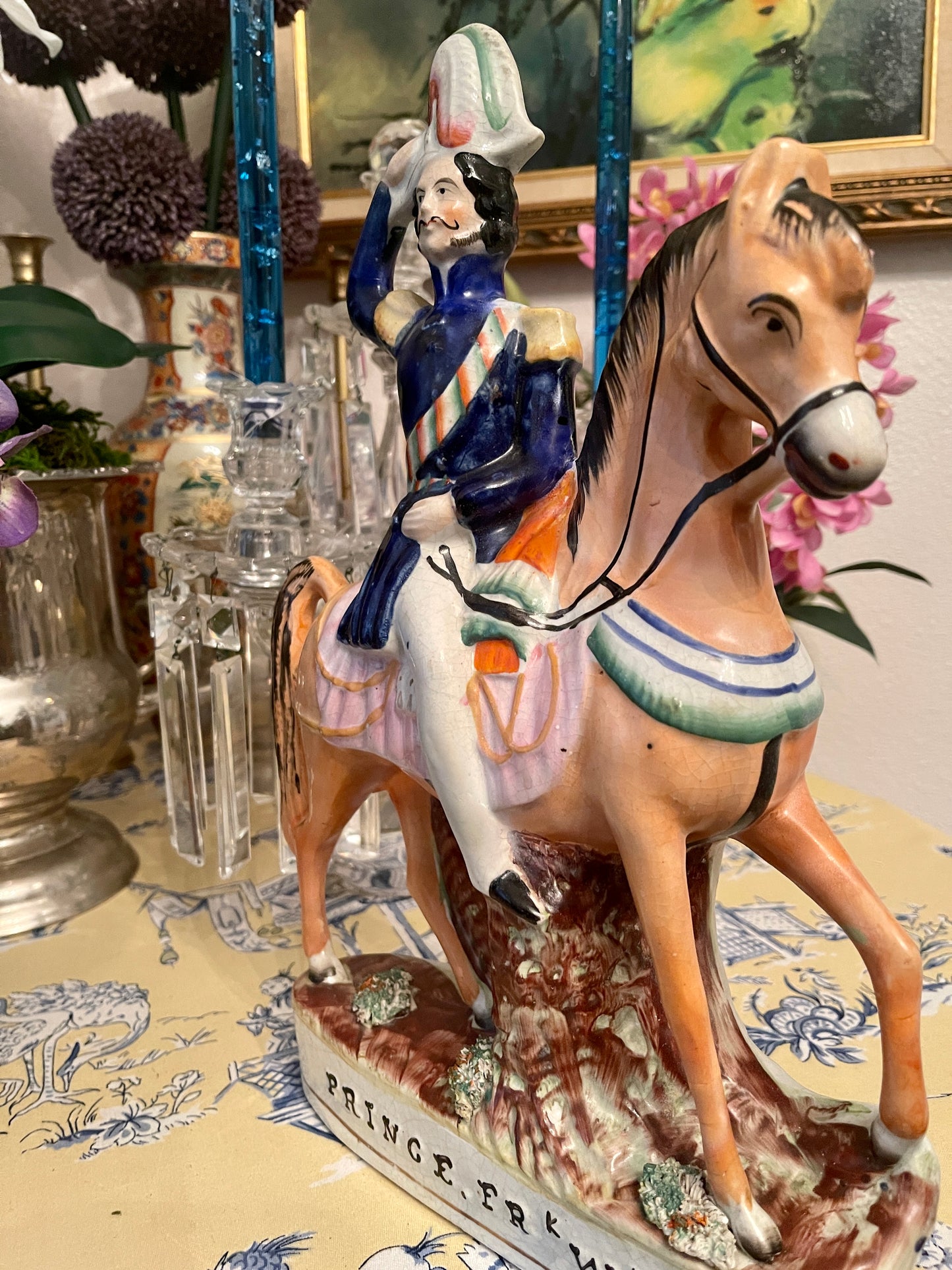 Prince Friedrich William on Horseback, Staffordshire Mantle Statuette, King of Prussia, Relation of Queen Victoria and Prince Albert