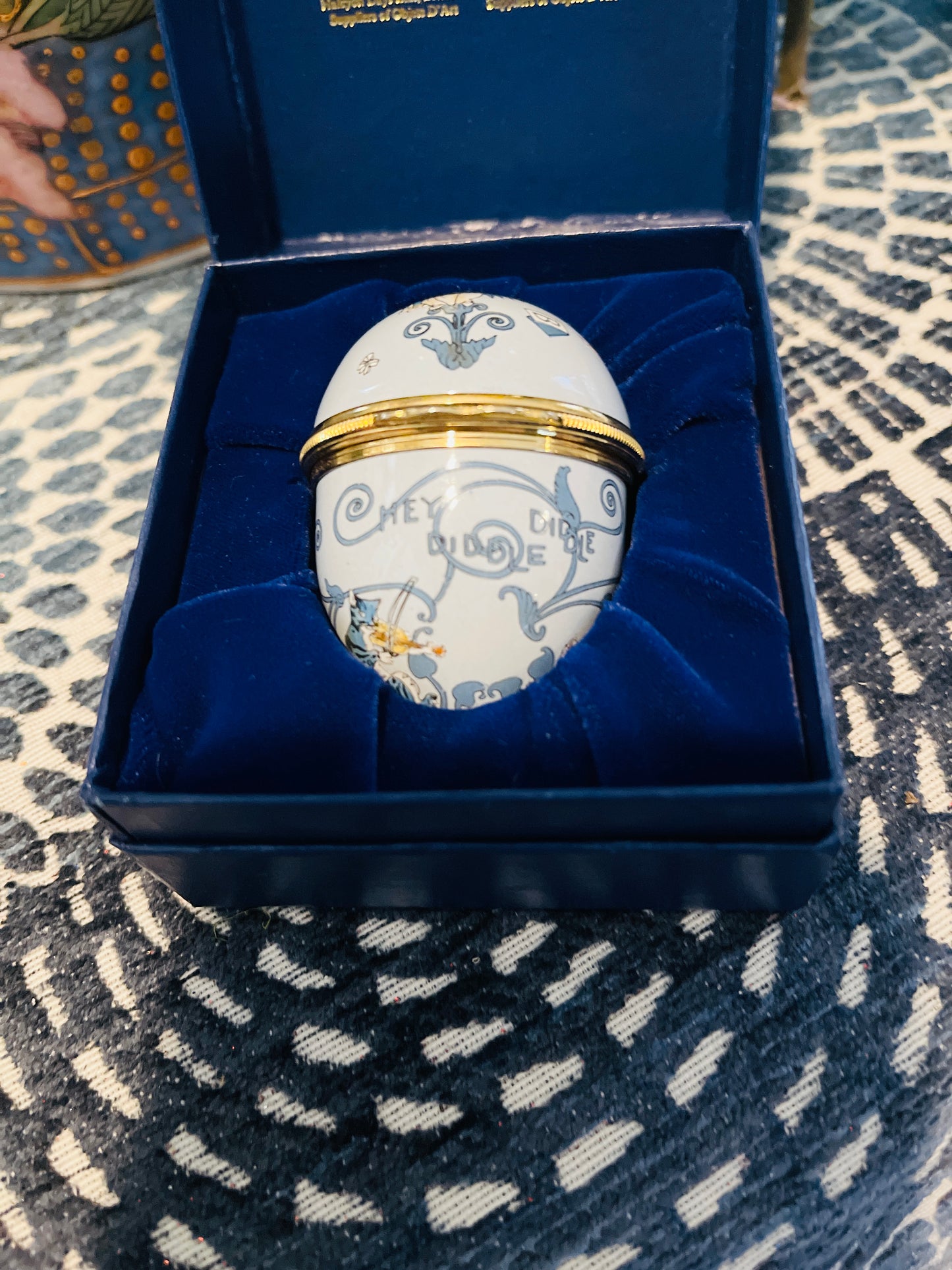 Halcyon Days Mother Goose Nursery Rhymes Enameled Egg, Made in England, Original Box