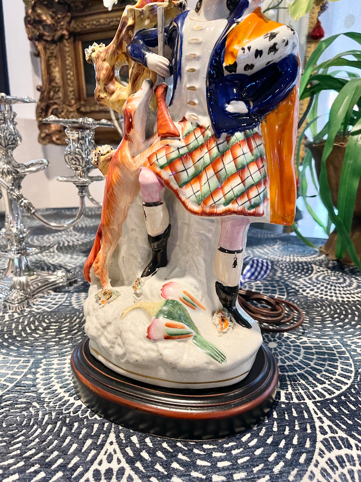 LARGE Staffordshire Spill Vase Lamp