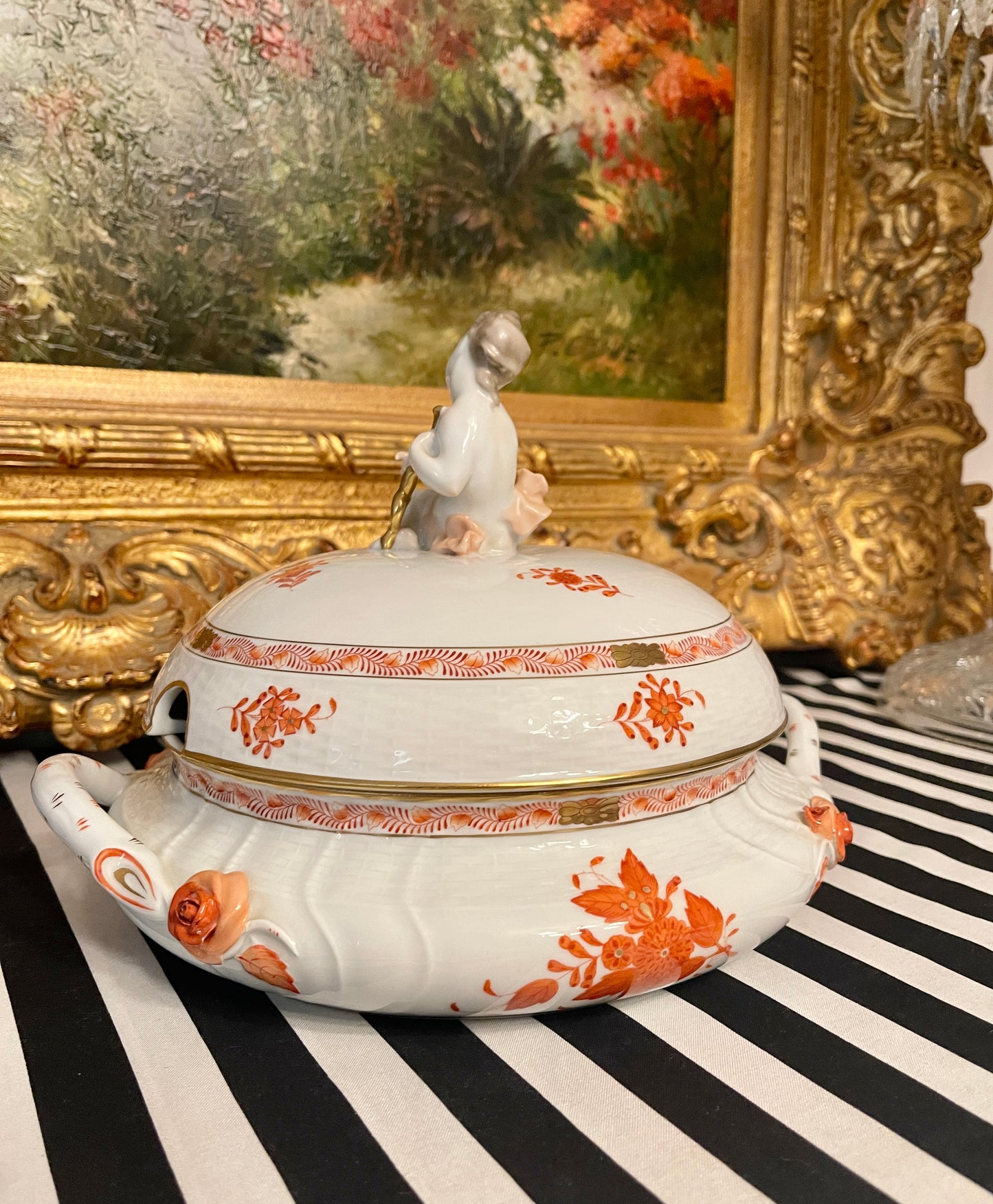 Herend Chinese Bouquet Figural Tureen
