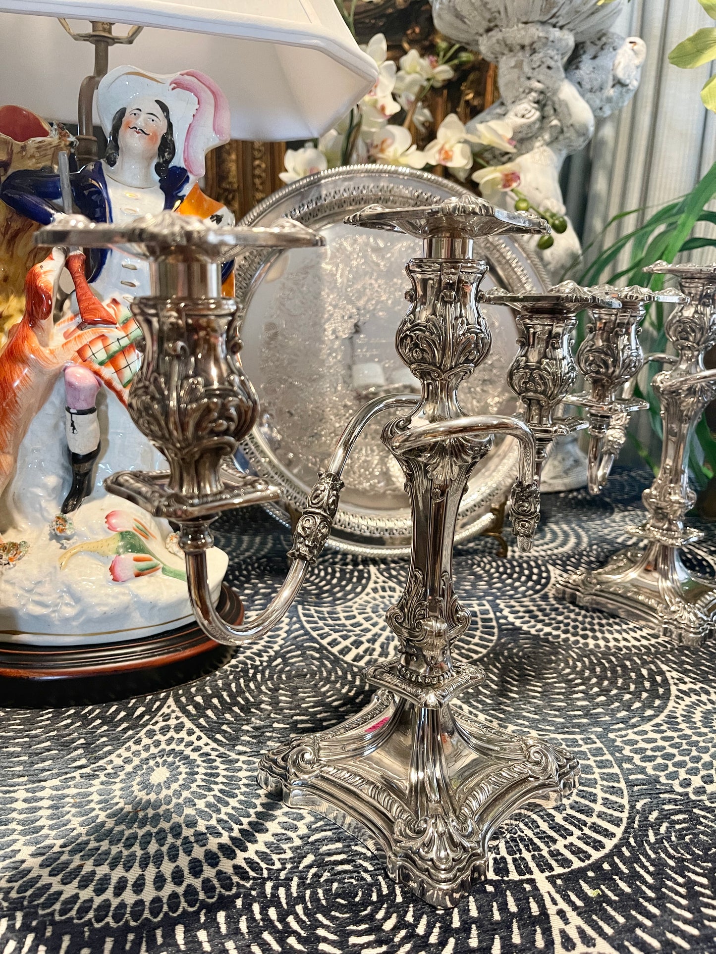 Pair of Vintage Friedman Silver Co Candelabras, Silver plate