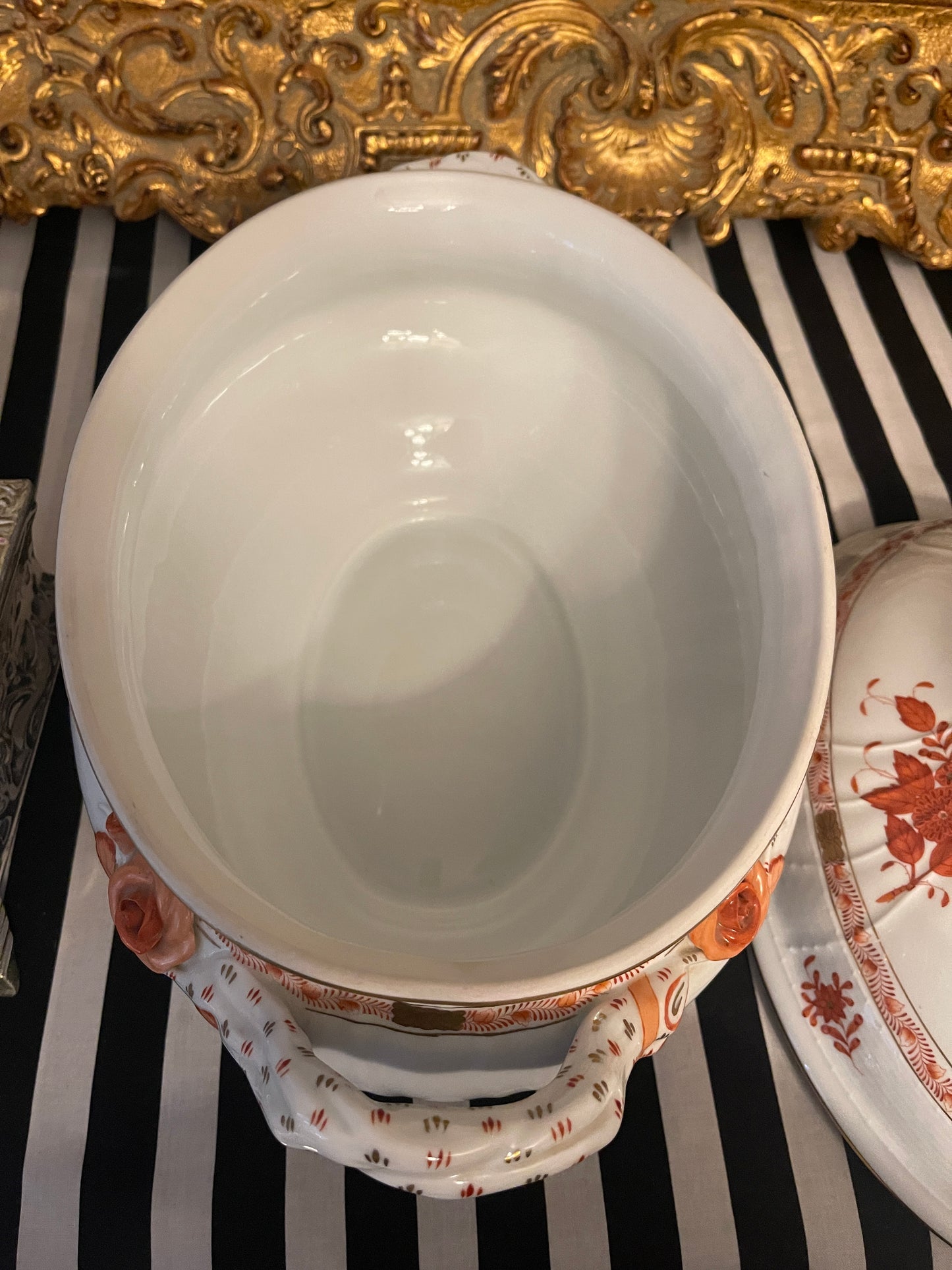 Large Herend Chinese Bouquet Tureen with Branch Handles