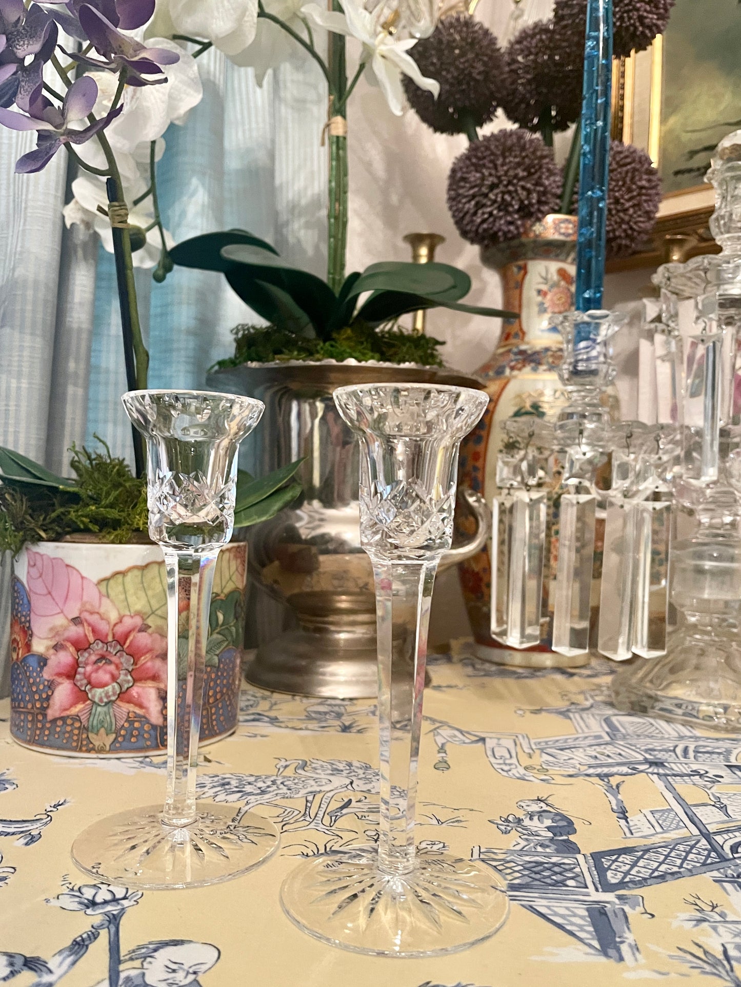 Pair of Waterford Crystal Candlesticks with Original Box
