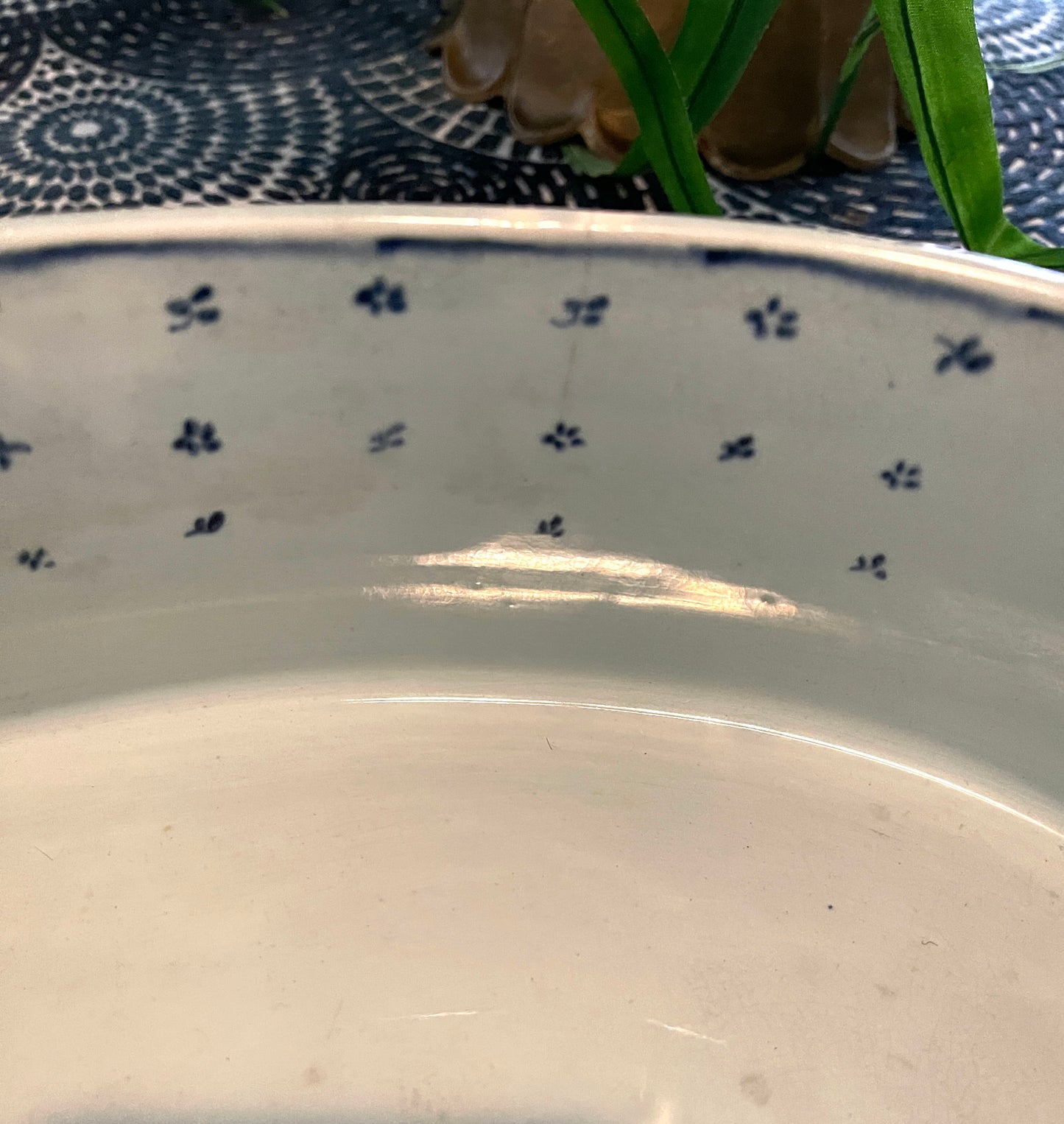 Vintage Blue and White Royal Bonn Delft Jardiniere, Blue and White