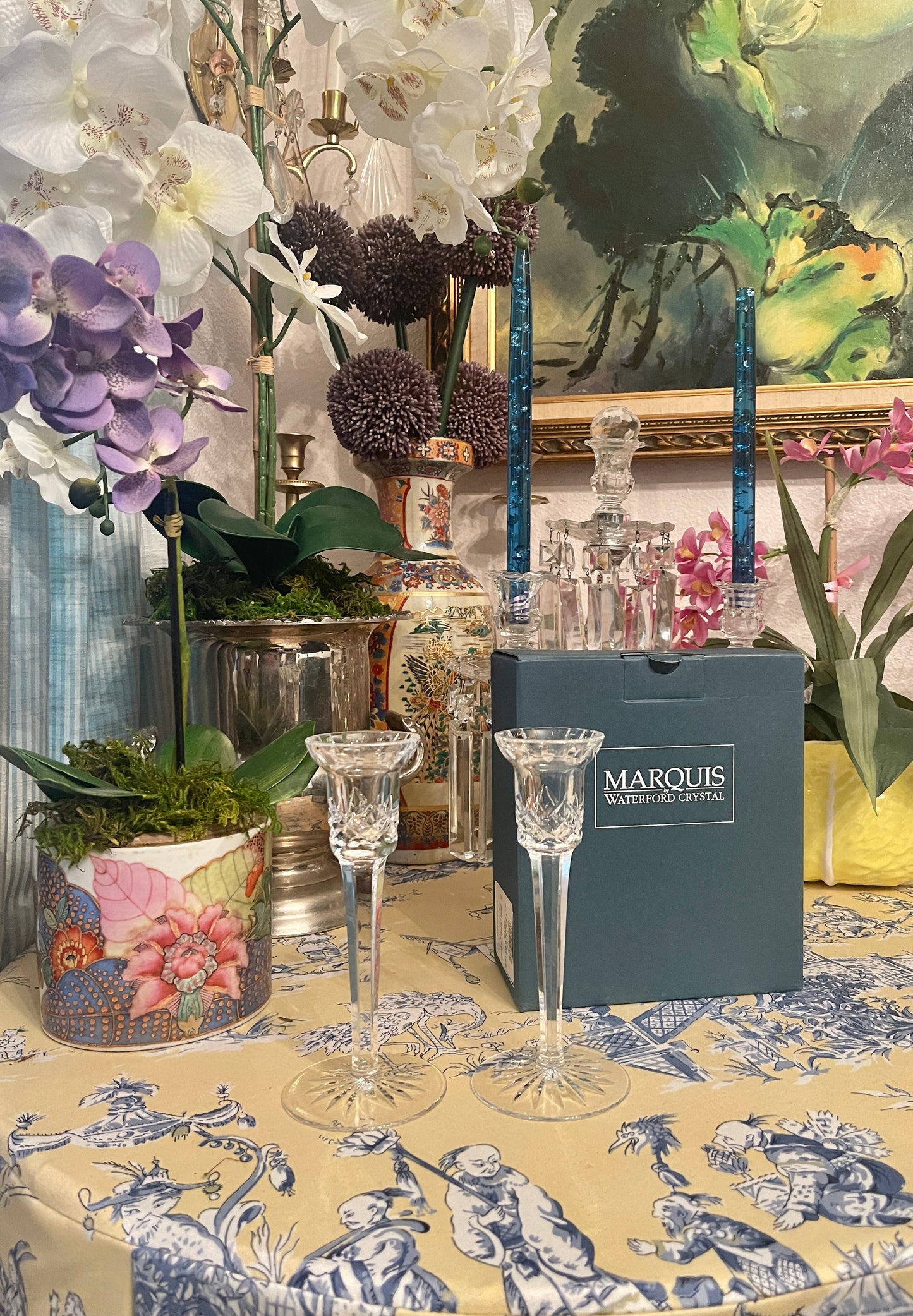 Pair of Waterford Crystal Candlesticks with Original Box