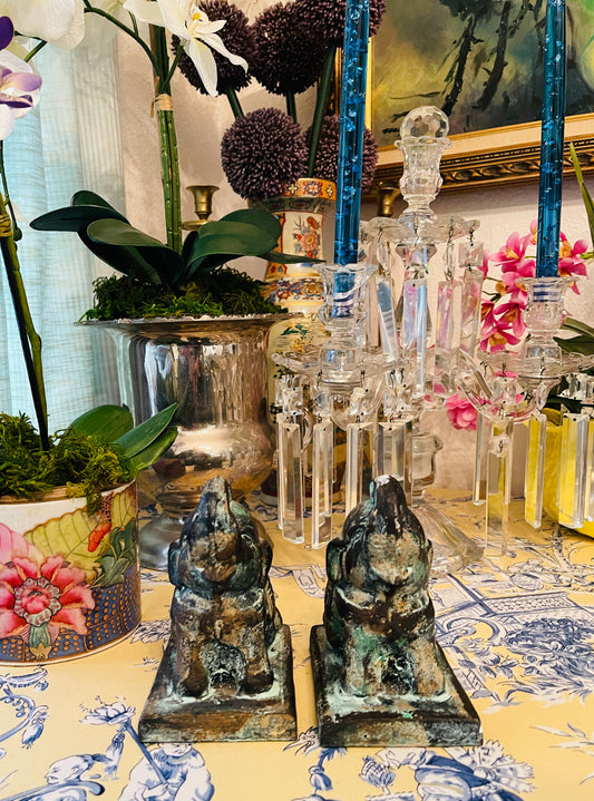 Vintage Elephant Bookends, Cast Metal, Made in Japan