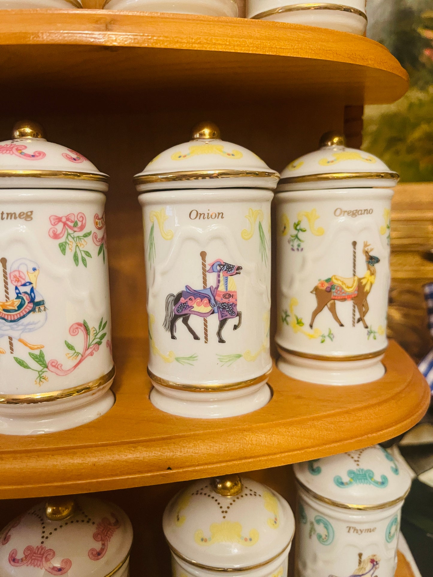 1993 Lenox Carousel Spice Collection, 24 Lenox Spice Jars with Original Rack