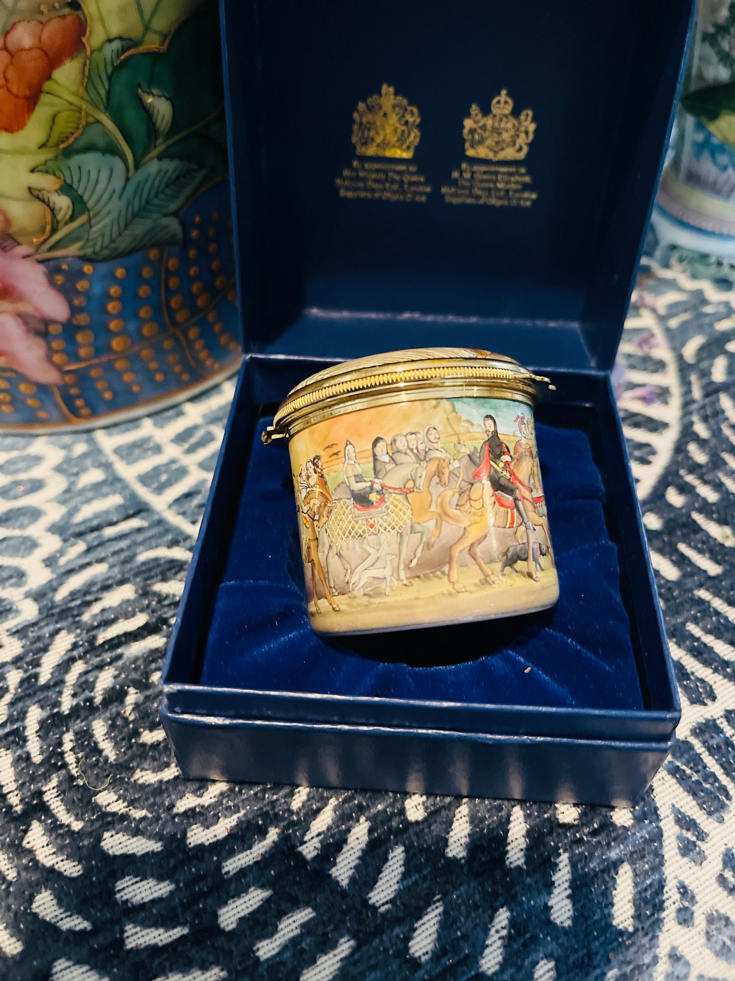 Halcyon Days Enamel ‘The Canterbury Tales’ Box, Made in England, "Halcyon Days Enamels - England - Bilston & Battersea Enamels Revival"