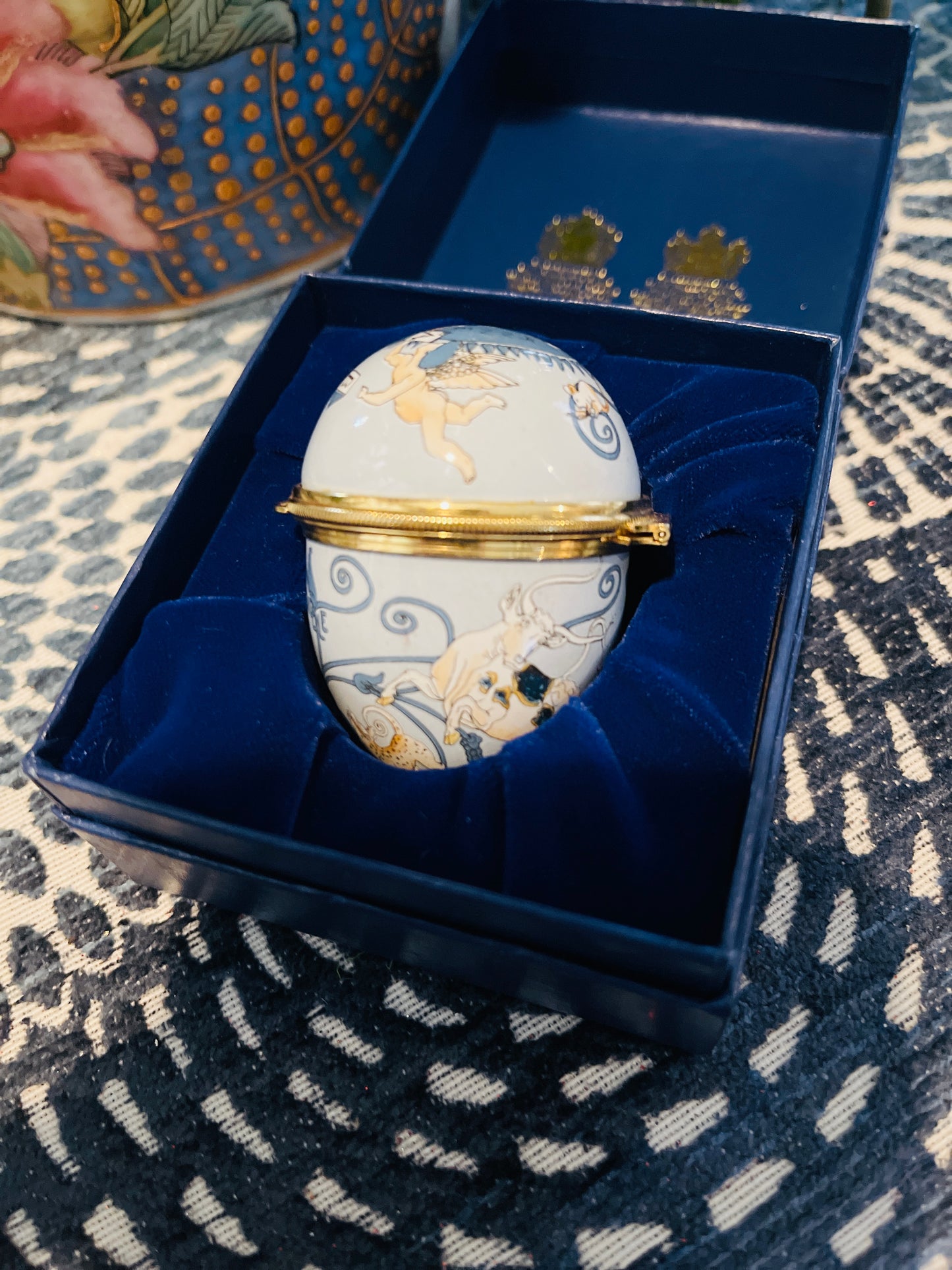 Halcyon Days Mother Goose Nursery Rhymes Enameled Egg, Made in England, Original Box