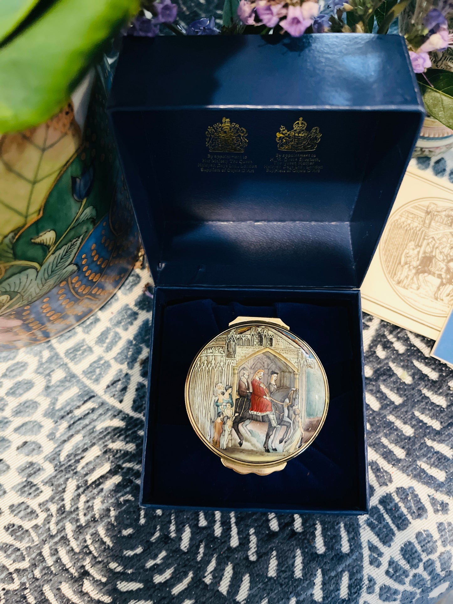 Halcyon Days Enamel ‘The Canterbury Tales’ Box, Made in England, "Halcyon Days Enamels - England - Bilston & Battersea Enamels Revival"