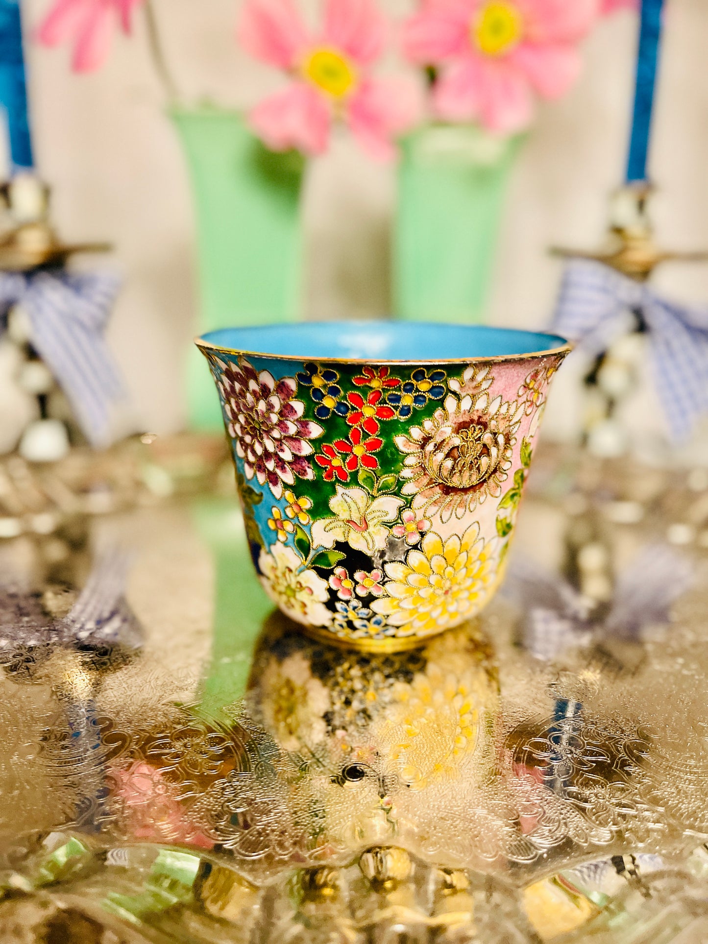 Vintage Cloisonné Cachepot