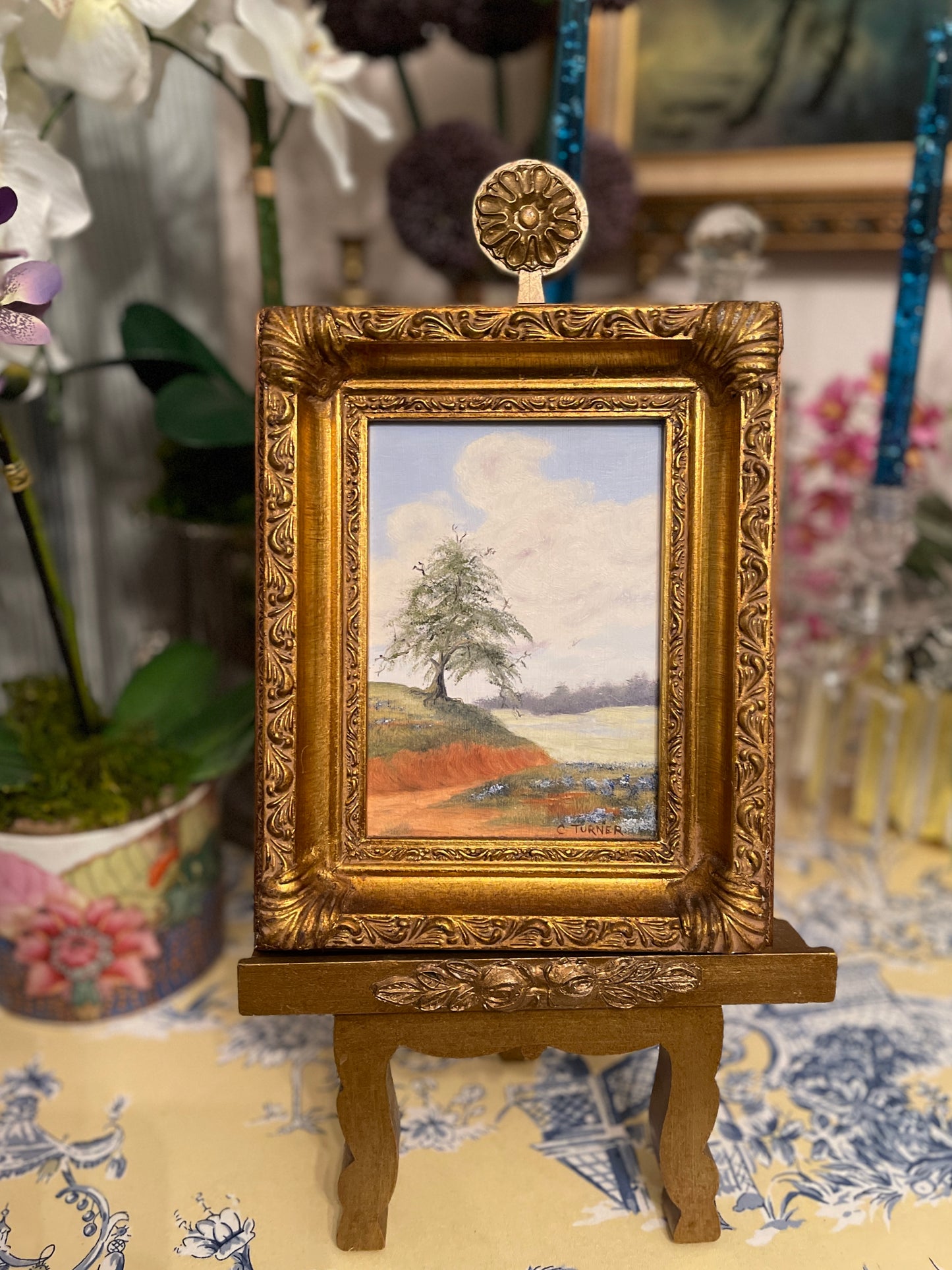 Vintage Texas Bluebonnet Painting