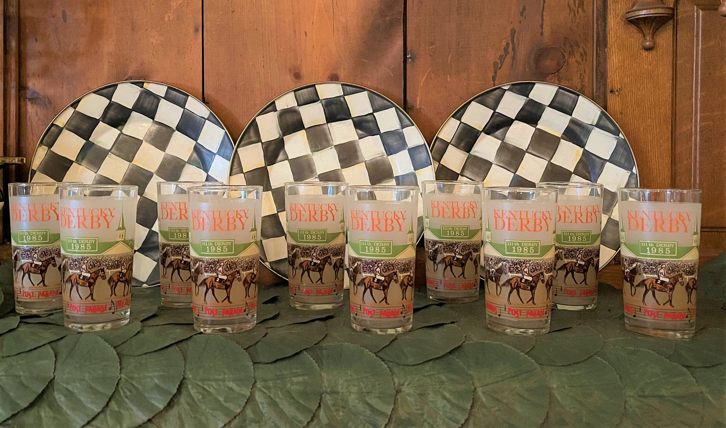 Kentucky Derby Highball Glasses, Set of 4, Vintage, Official Kentucky Derby Highball Glasses /Tumblers,