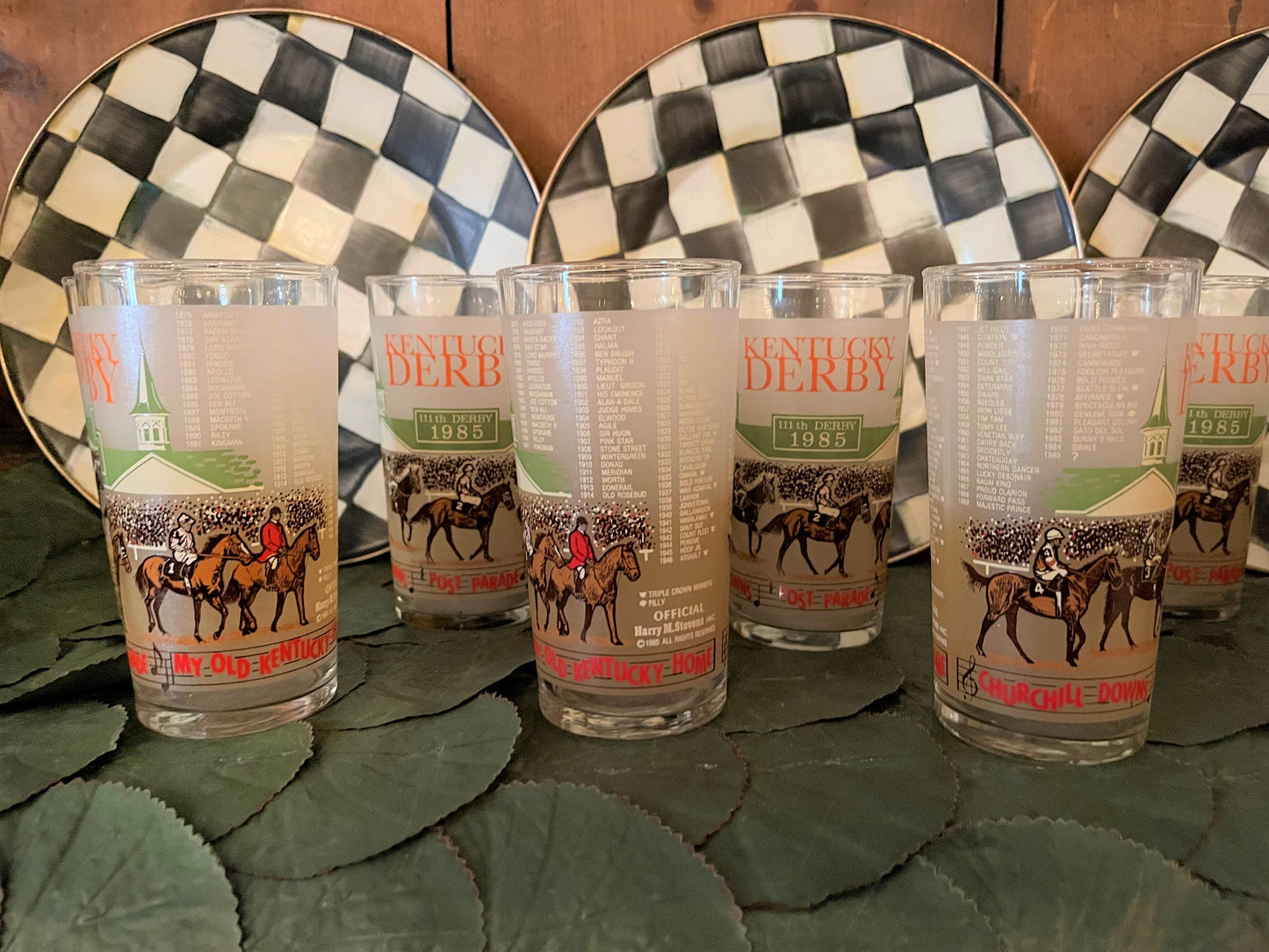 Kentucky Derby Highball Glasses, Set of 4, Vintage, Official Kentucky Derby Highball Glasses /Tumblers,