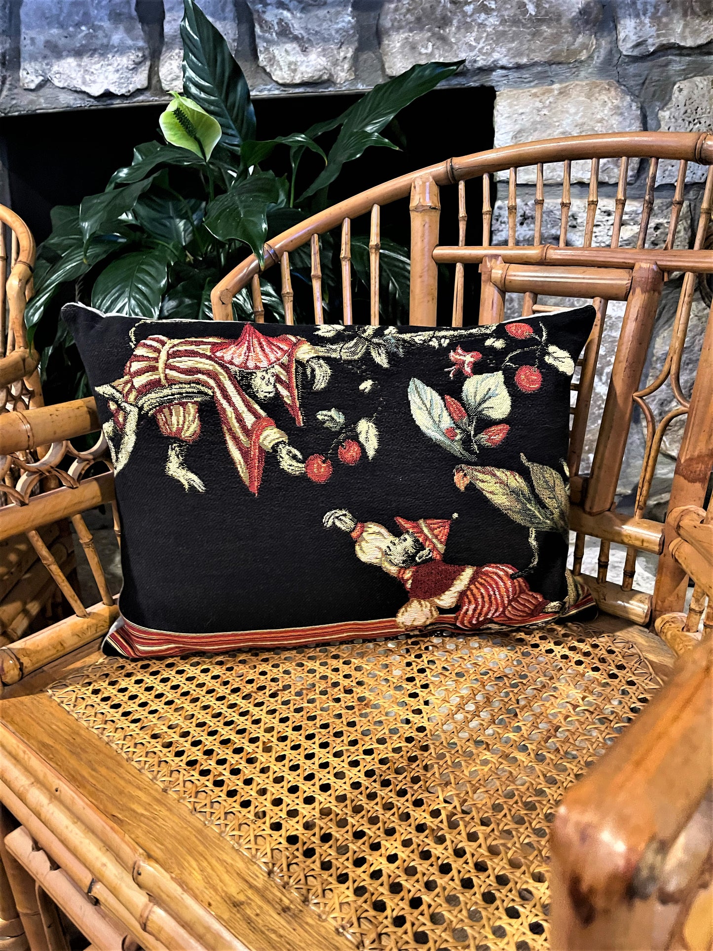 Chinoiserie Monkeys European Tapestry Pillow - Rectangle #2