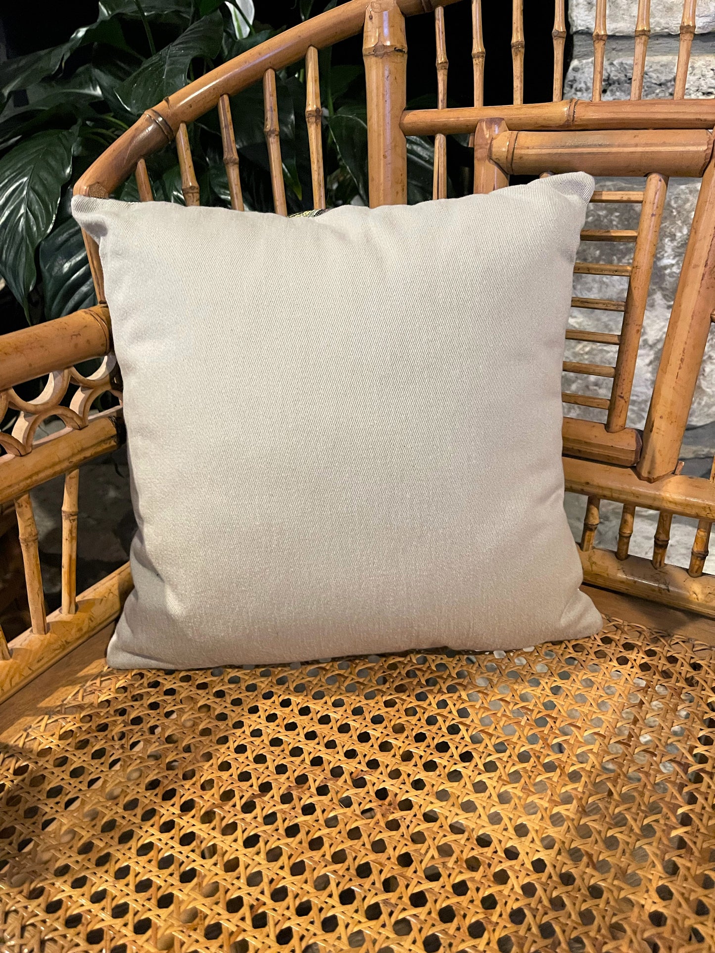 European Tapestry Chinoiserie Monkey Pillow, Square #1