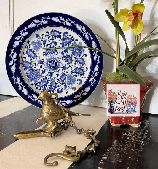 Vintage Brass Bird Incense Burner, Hanging Oil Lamp, Brass Wall Hanging Parrot Deepam Lamp