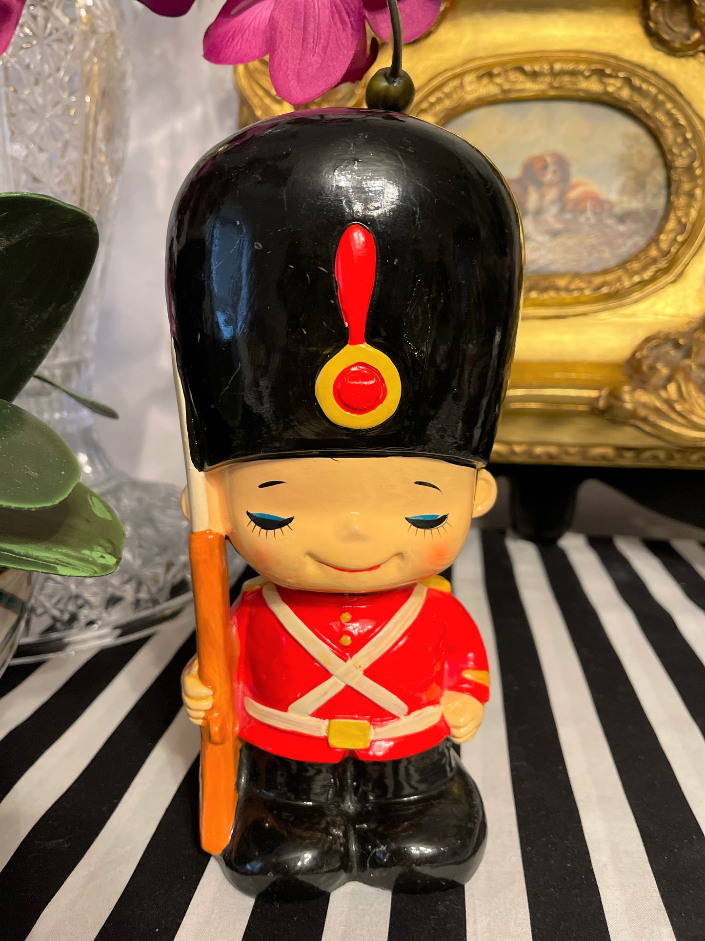 Vintage British Soldier Bank Made in Japan, Hand Painted Vibrant Colors