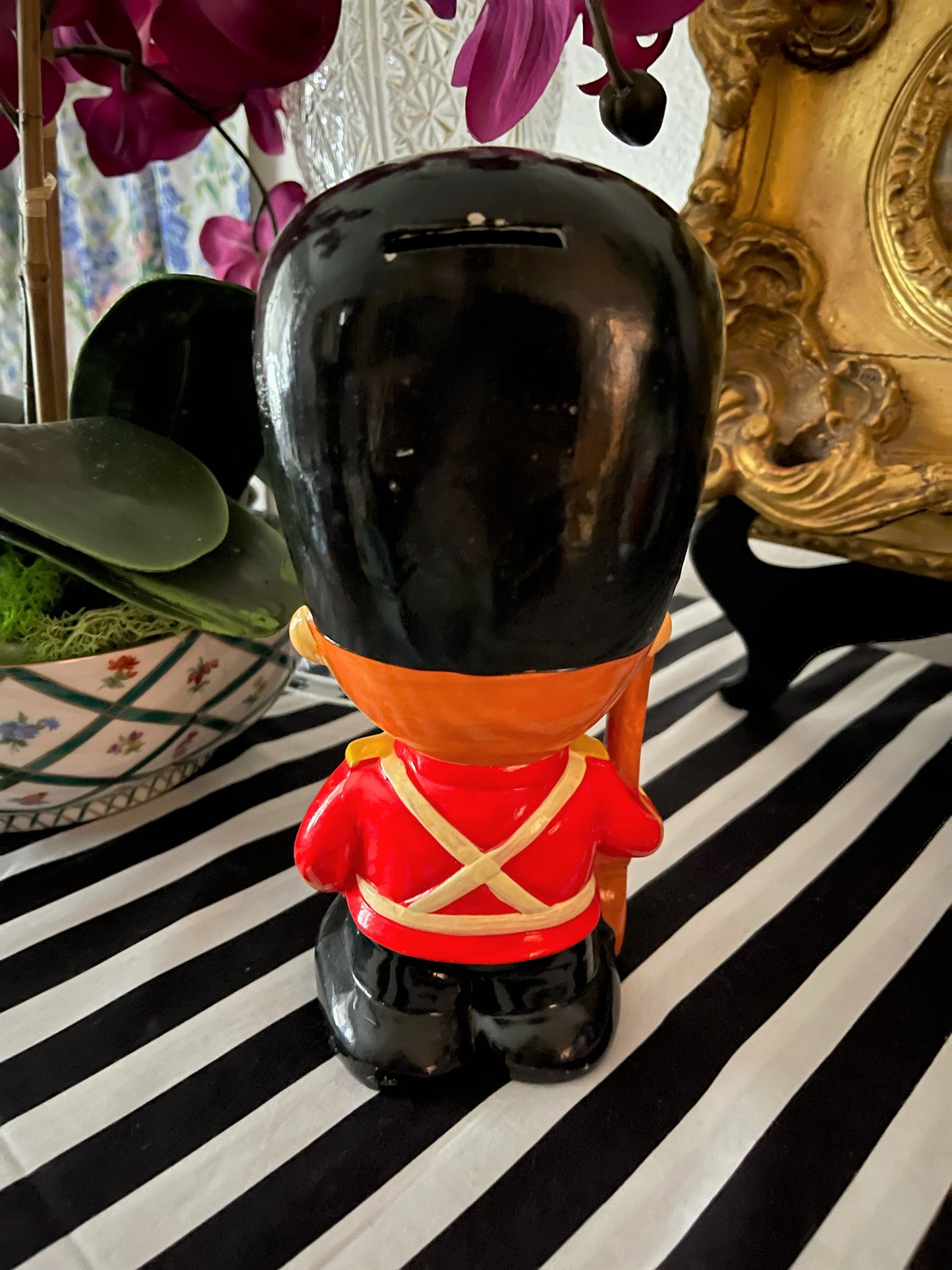Vintage British Soldier Bank Made in Japan, Hand Painted Vibrant Colors