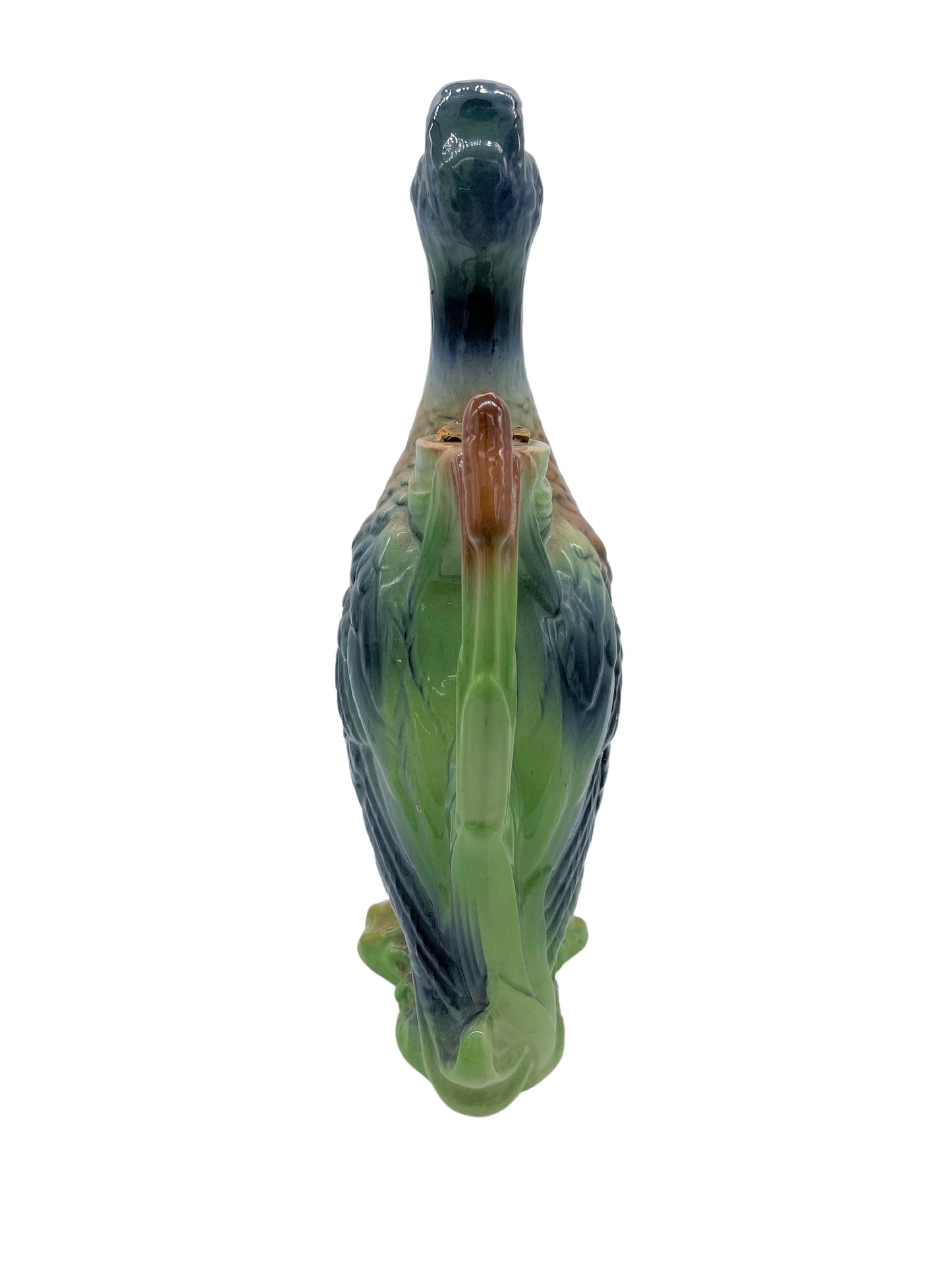 Vintage Majolica Duck Carafe, Pitcher, France