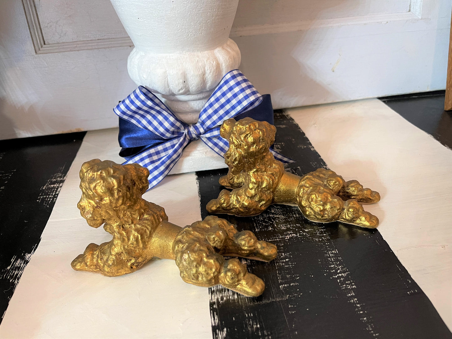 Vintage Chalkware Poodles, Gold, Fantastic Pair