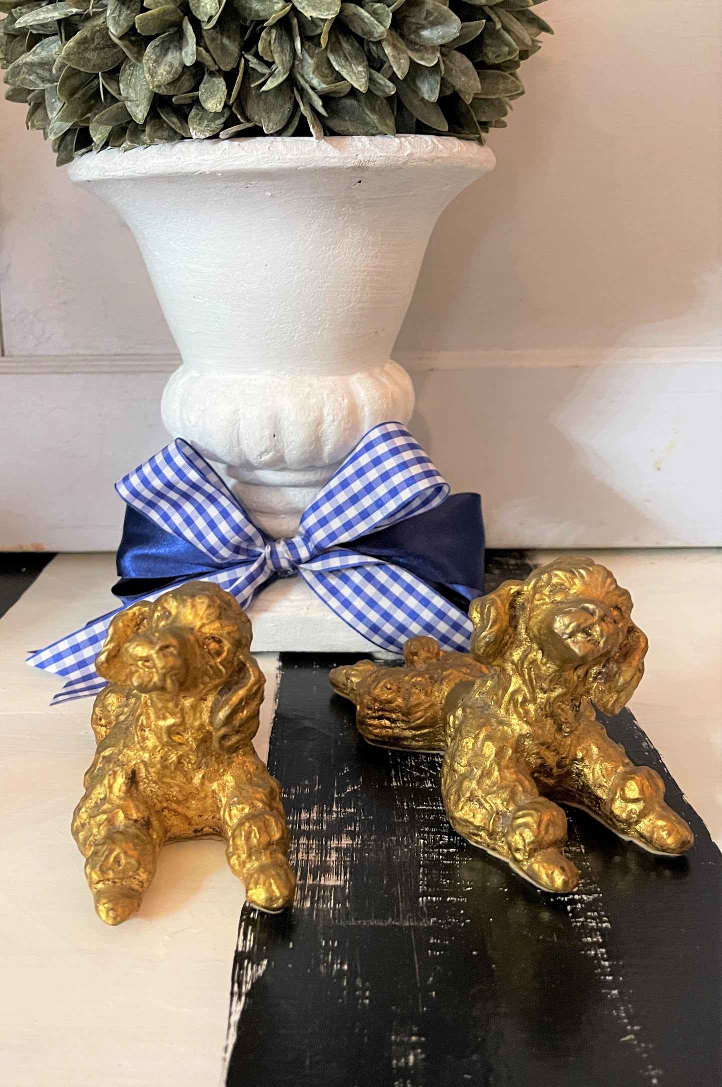 Vintage Chalkware Poodles, Gold, Fantastic Pair