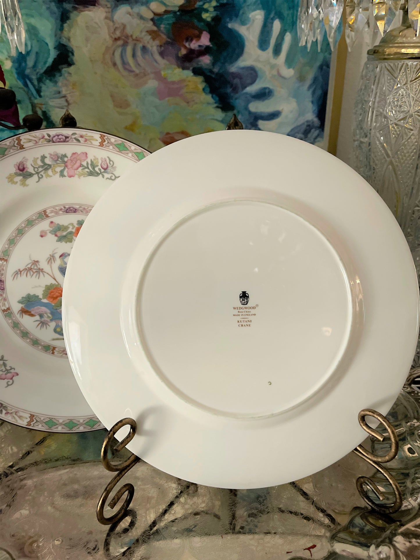 Kutani Crane Wedgwood Dinner Plats - Set of Two