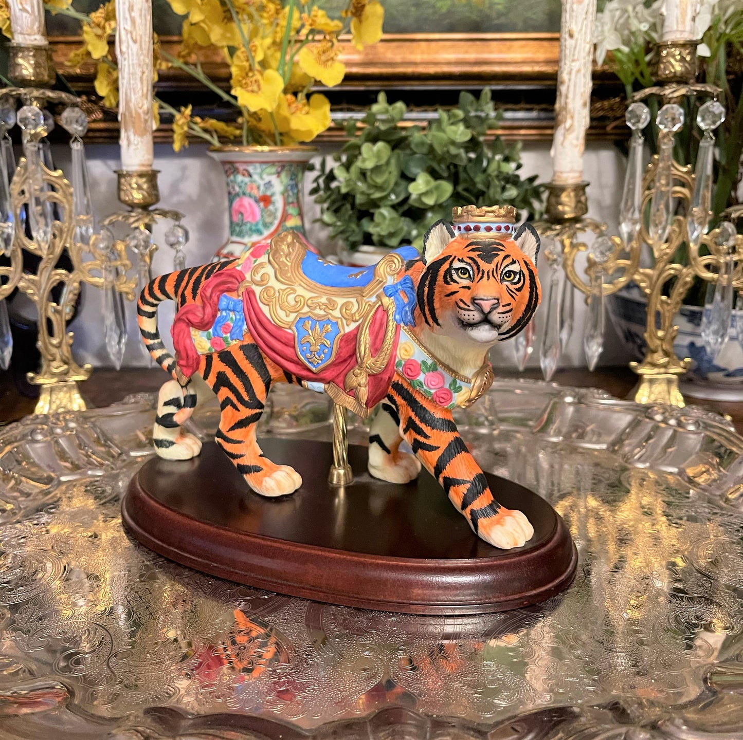 Vintage 1995 The Tiger Prince Lenox Carousel Limited Edition Figurine on Wood Base