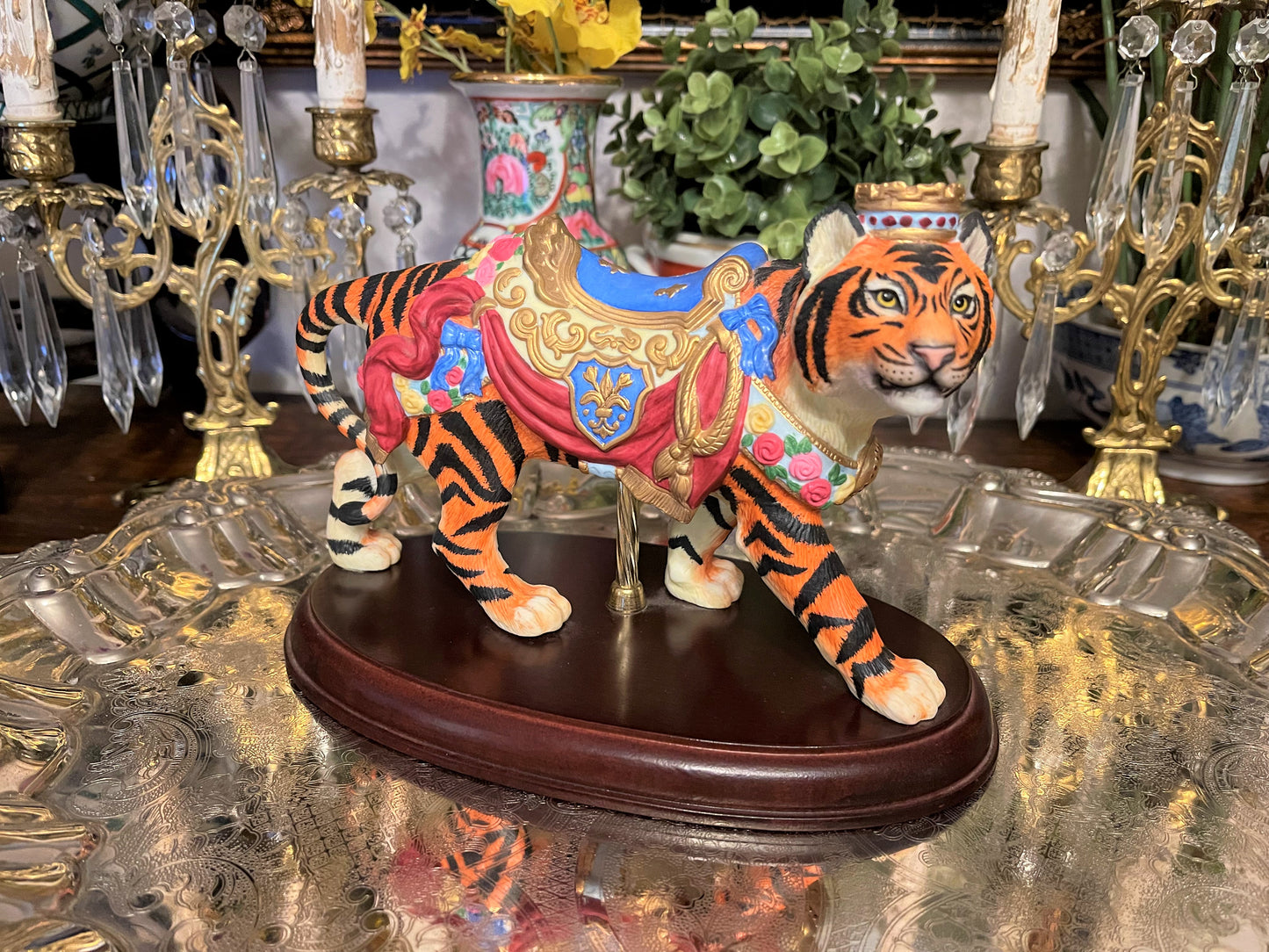 Vintage 1995 The Tiger Prince Lenox Carousel Limited Edition Figurine on Wood Base
