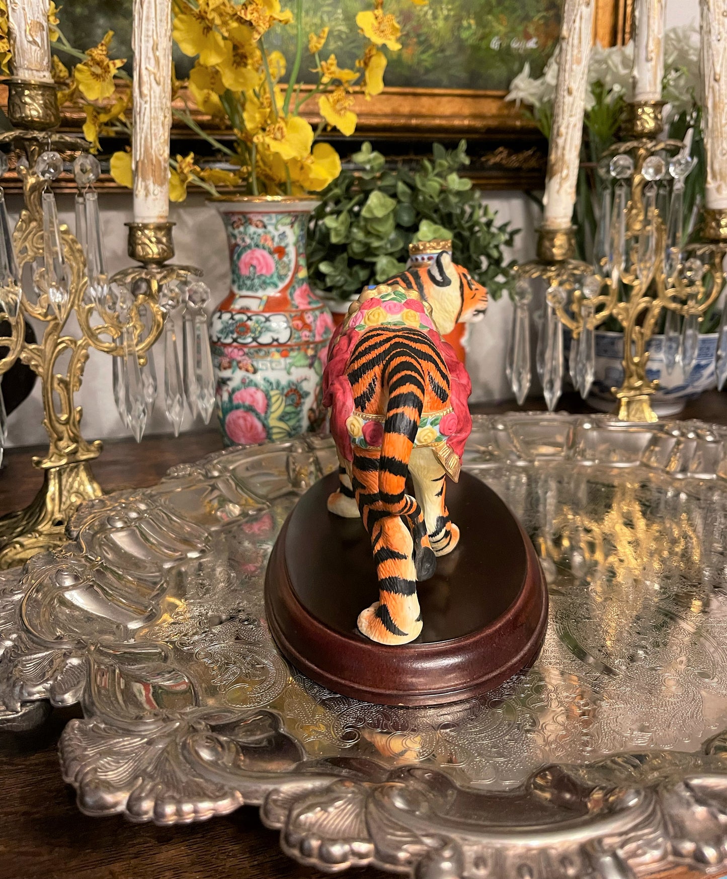 Vintage 1995 The Tiger Prince Lenox Carousel Limited Edition Figurine on Wood Base