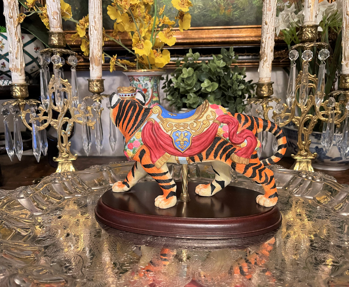 Vintage 1995 The Tiger Prince Lenox Carousel Limited Edition Figurine on Wood Base