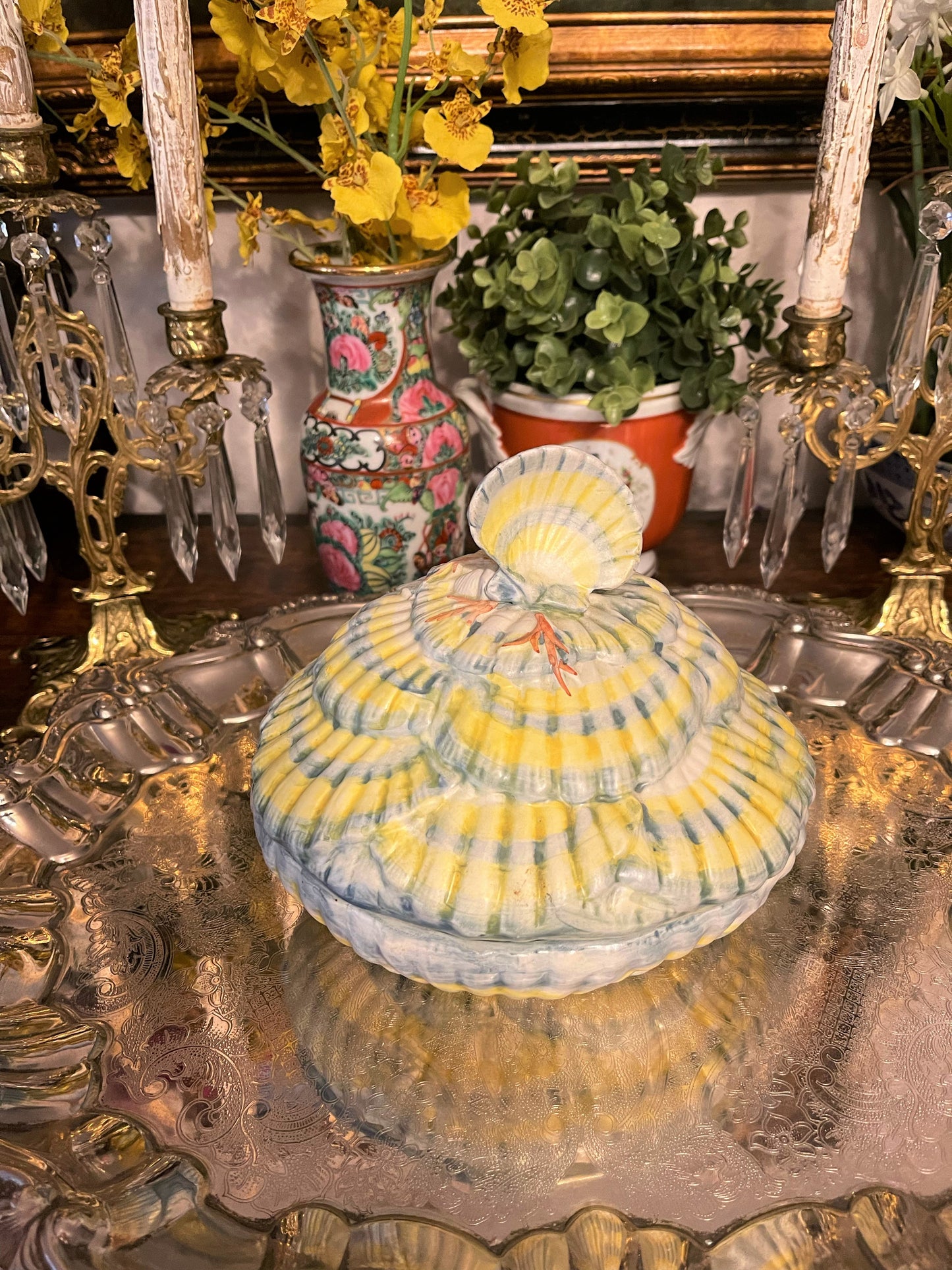 Vintage Mieselman Shell Tureen, Made in Italy