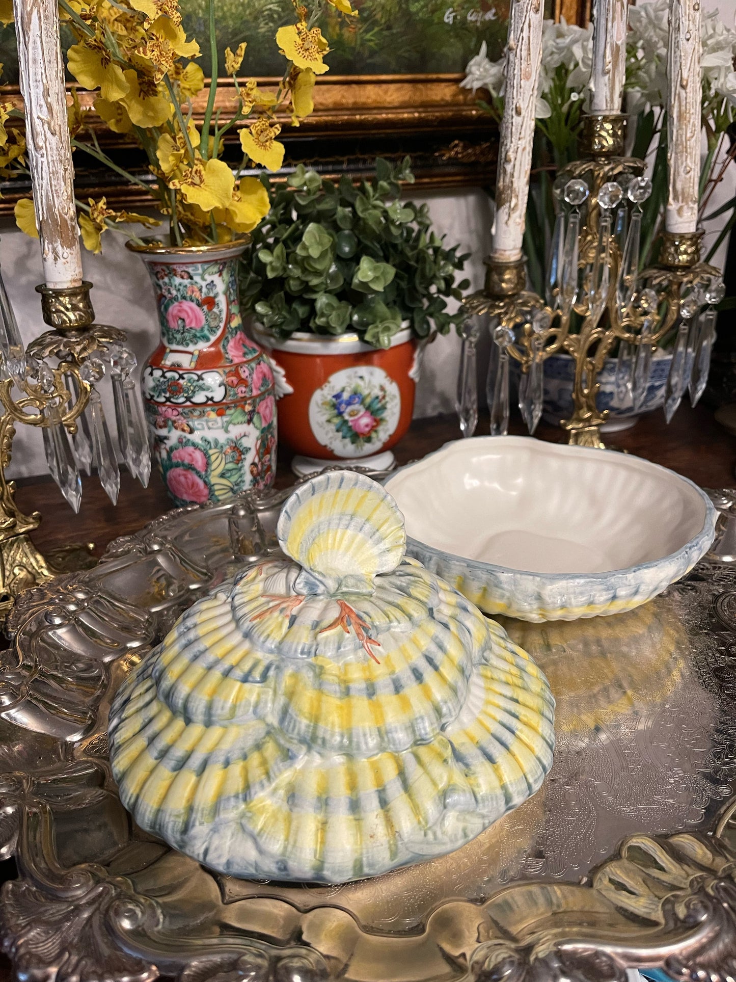 Vintage Mieselman Shell Tureen, Made in Italy