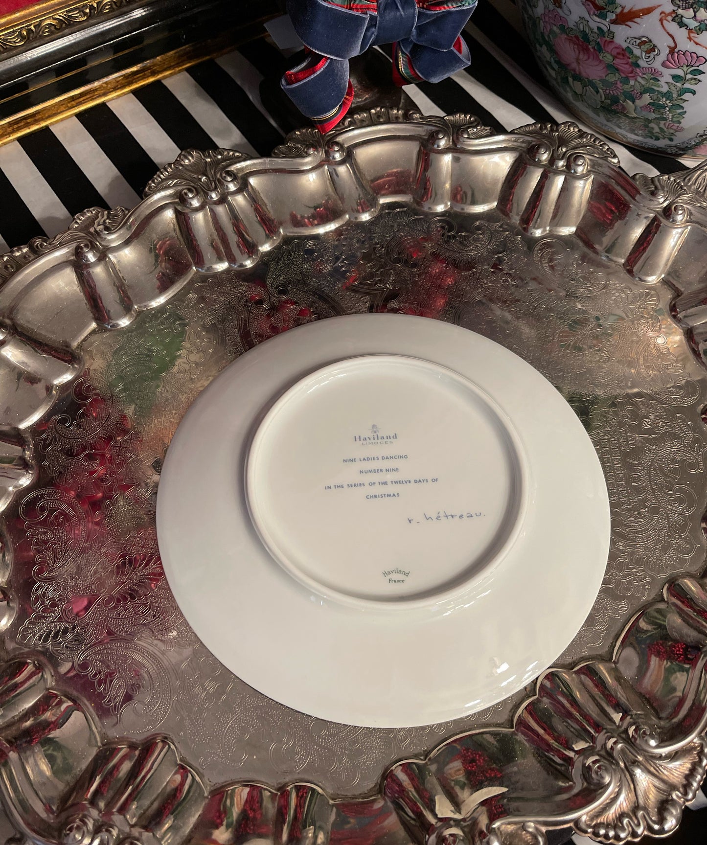 Nine Ladies Dancing Haviland Limoges 12 Days of Christmas Plate