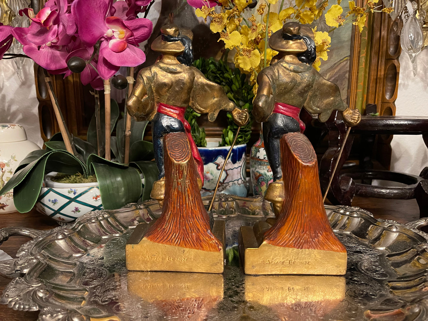 Vintage Armor Bronze Swashbuckler/Pirate Bookends