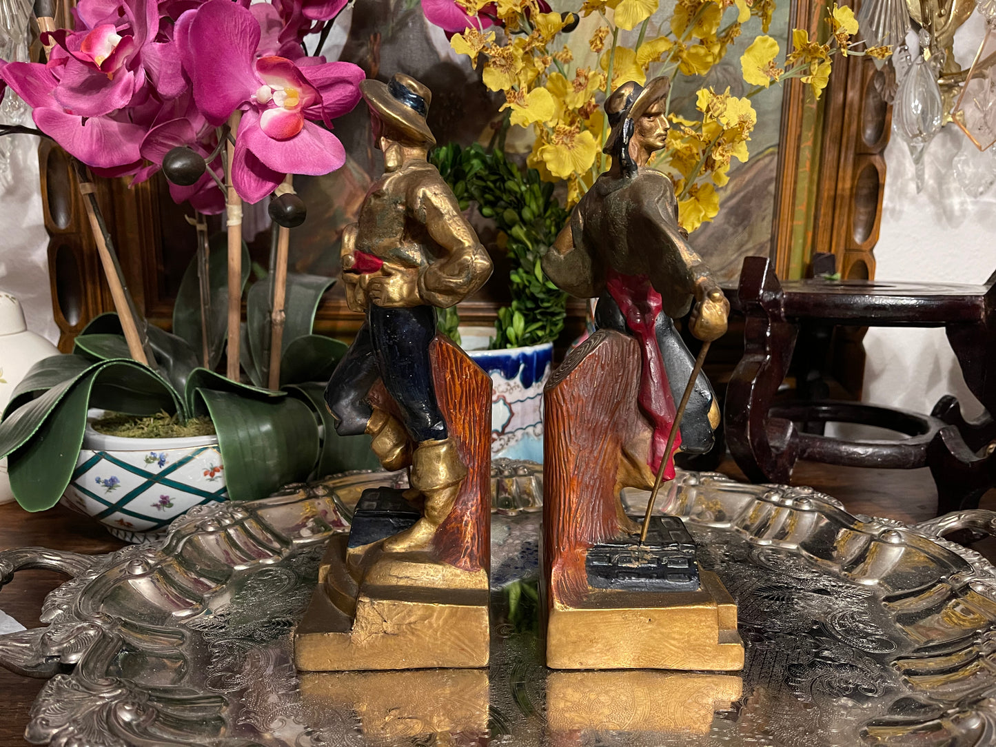 Vintage Armor Bronze Swashbuckler/Pirate Bookends