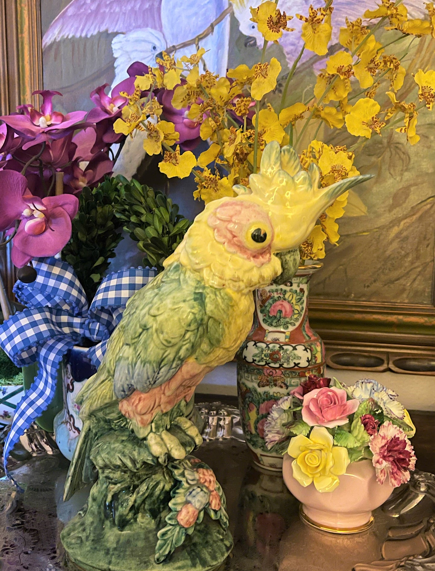 Stangl Pottery Cockatoo, Fantastic Mid Century Decor, Vibrant Coors, Perfect Shelf Decor