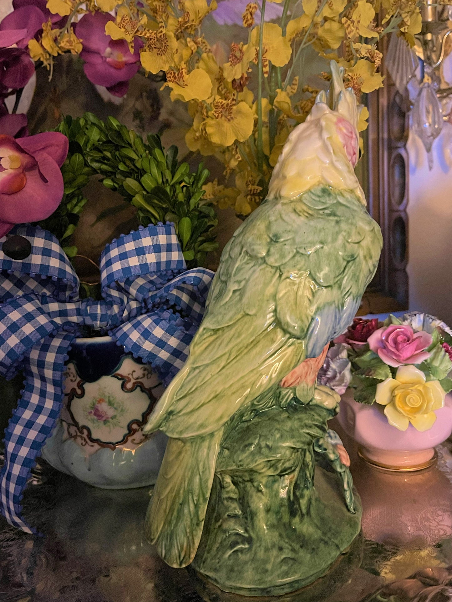 Stangl Pottery Cockatoo, Fantastic Mid Century Decor, Vibrant Coors, Perfect Shelf Decor
