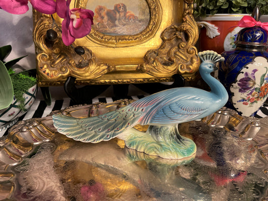 MCM Vintage Stewart B McCulloch California Pottery Peacock