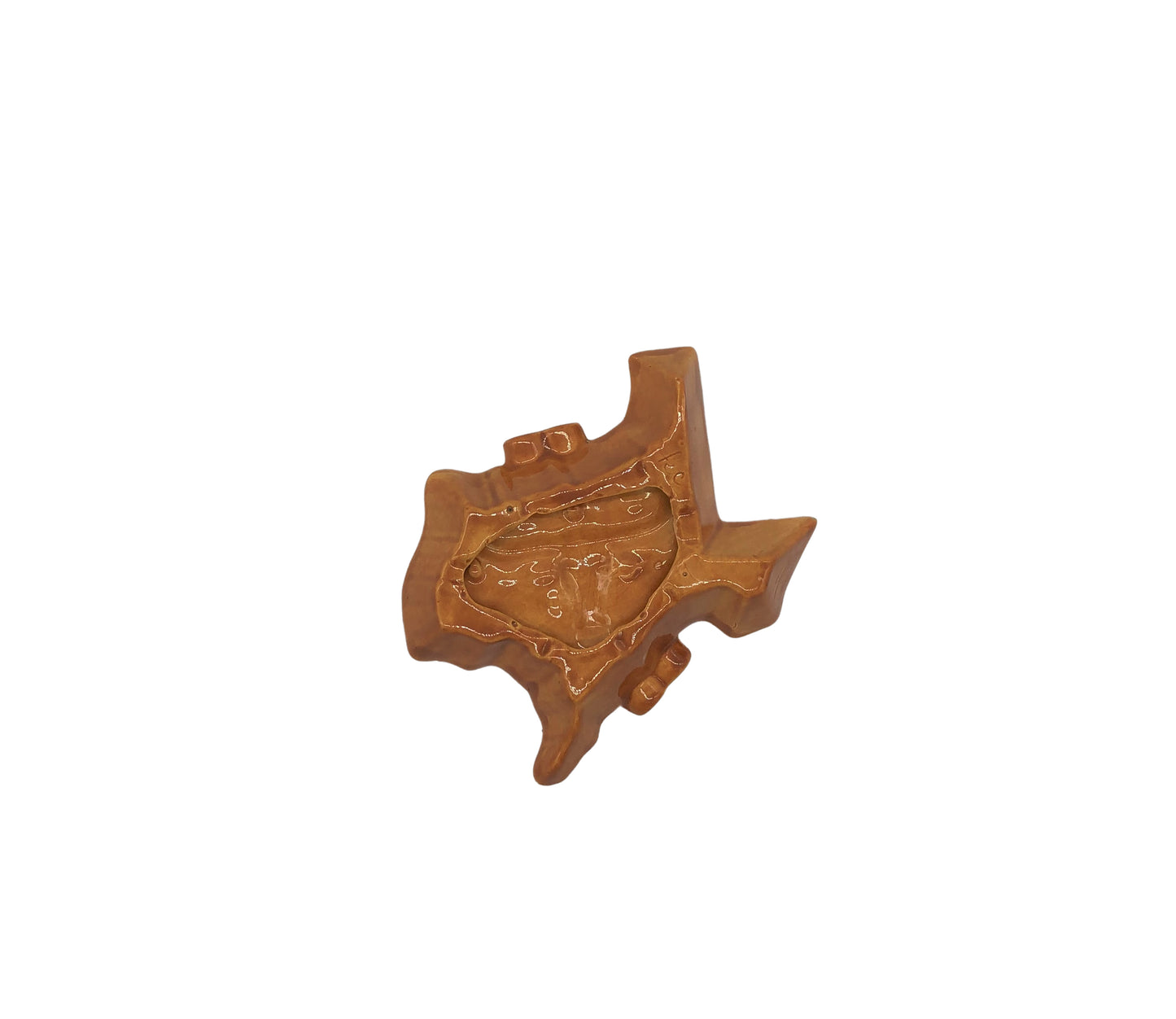 Vintage Texas Longhorn Ashtray, Burnt Orange, Ceramic, Hand Painted