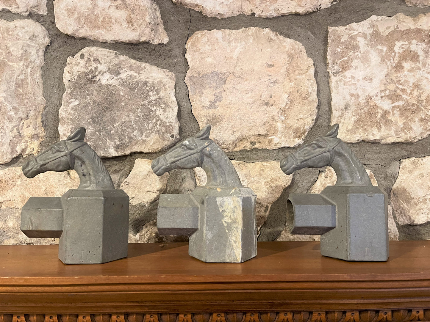 Horse Fence Toppers-set of 3-Vintage, Cast Aluminum
