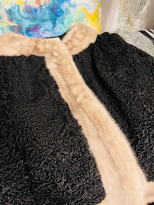 Vintage Persian Curly Lamb and Mink Jacket