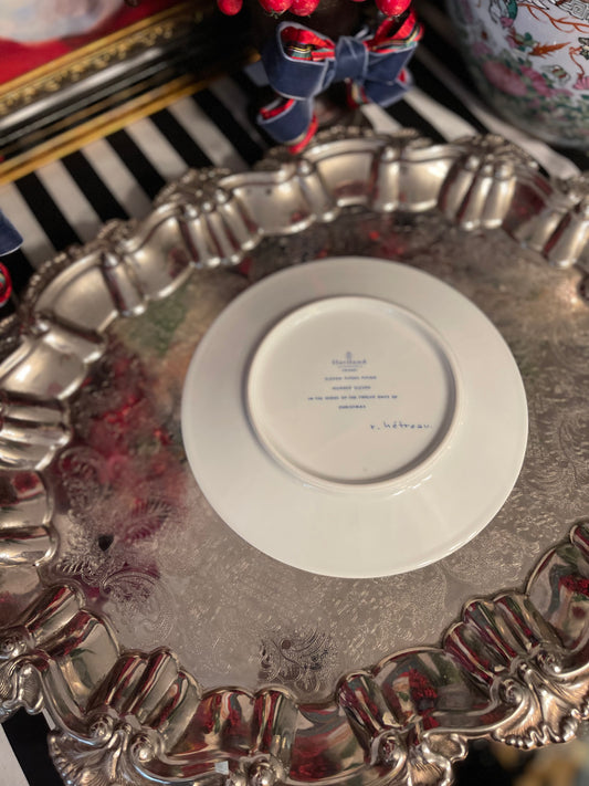 Vintage Eleven Pipers Piping Plate by Haviland Limoges, Twelve Days of Christmas Vintage Limoges Plate