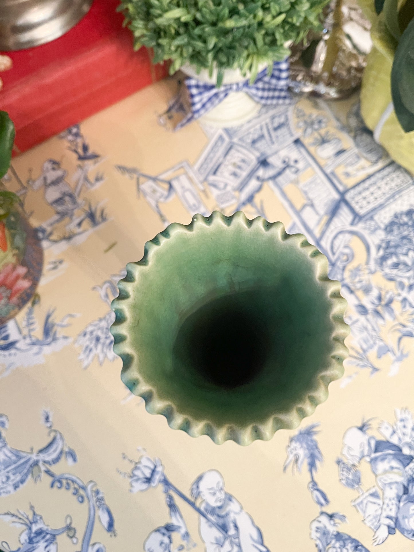 Weller Pottery Ardsley Lily Pad Vase, Water Lily and Cattails, and White