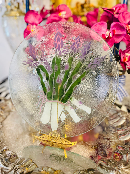 Blown Glass Asparagus Platter -Vintage Serving Tray