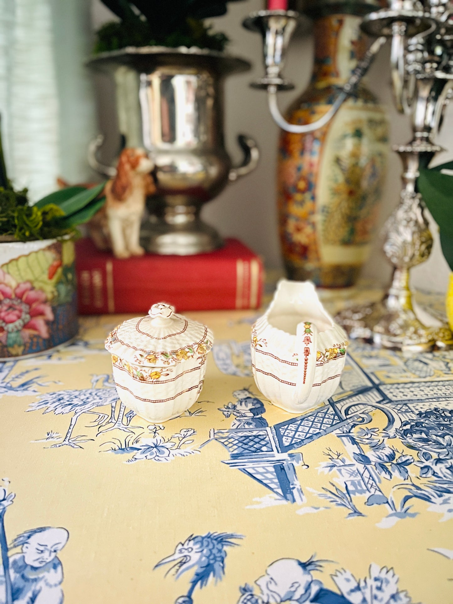 Copeland Spode Buttercup Creamer and Sugar Set
