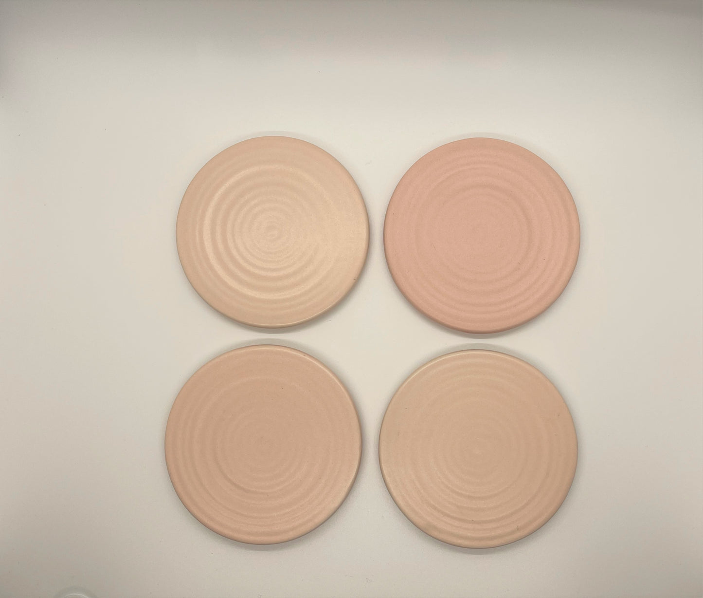 Pink Ceramic Coasters - Set of Four - Vintage