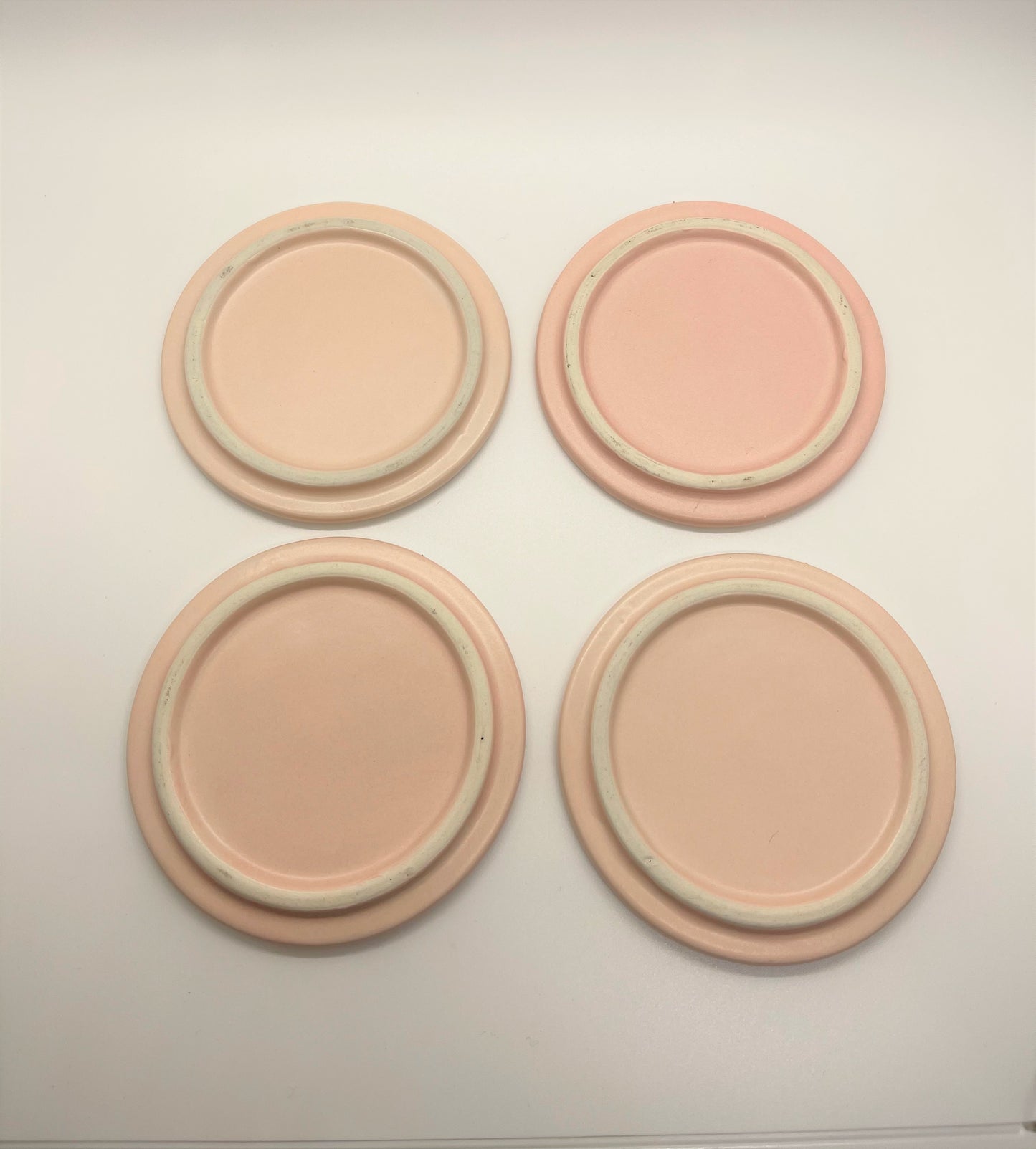 Pink Ceramic Coasters - Set of Four - Vintage
